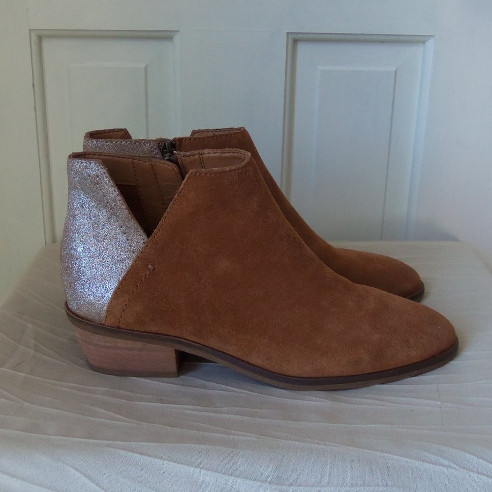 Frye & Co Caden Cognac Glitter Ankle Boots sz 9